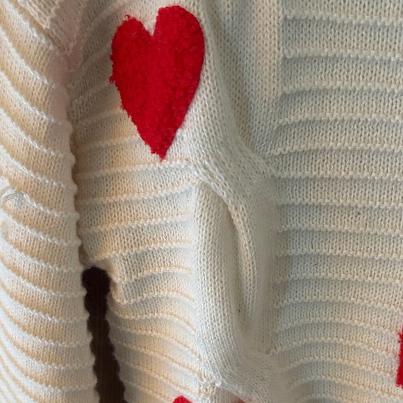 Boutine LA Cream Sweater with Red Hearts - Picture 6 of 7